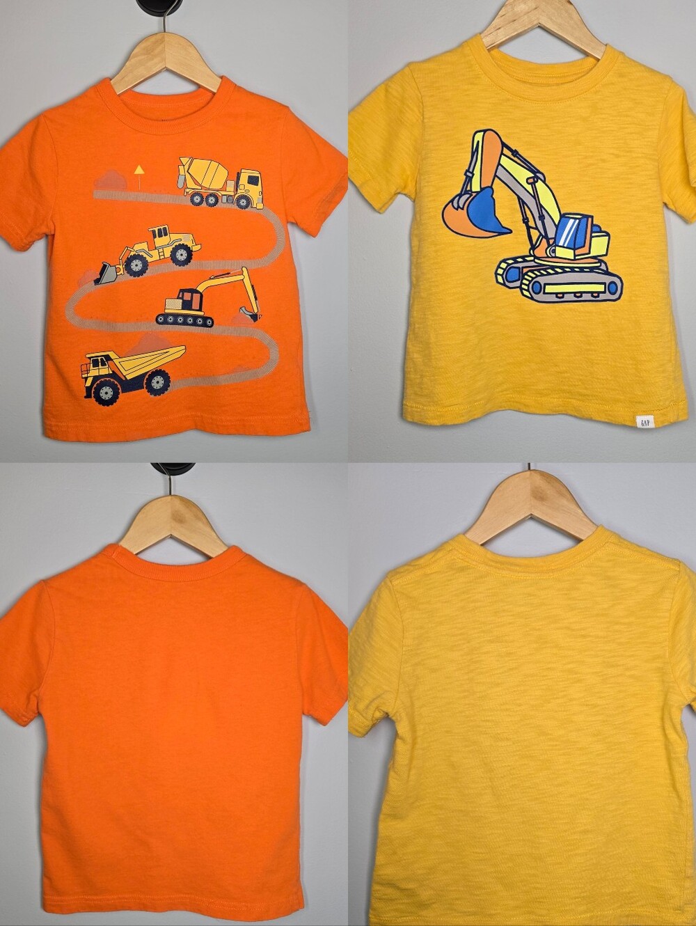 GAP Construction Truck Graphic Tee for Kids - Orange & Yellow Bundle 3T